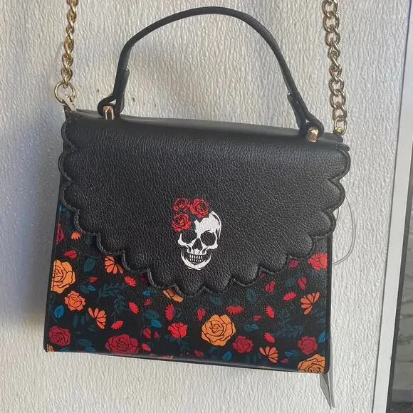 Skull and roses purse day of the dead sugar skull - Picture 2 of 4
